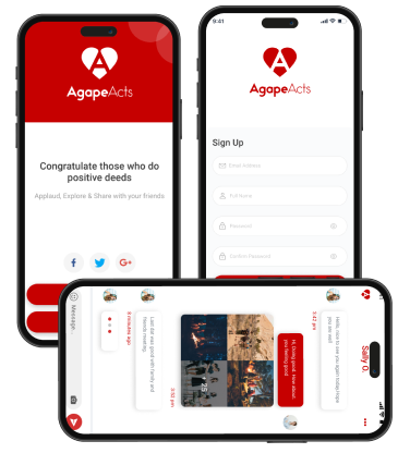 Agape Acts: You can applaud acts of kindness, add friends, and send kind Objective